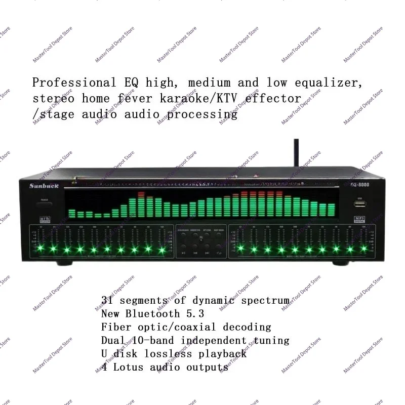 Professional EQ High, Medium and Low Equalizer, Stereo Home Dance Karaoke/KTV Effector/stage Audio Processing