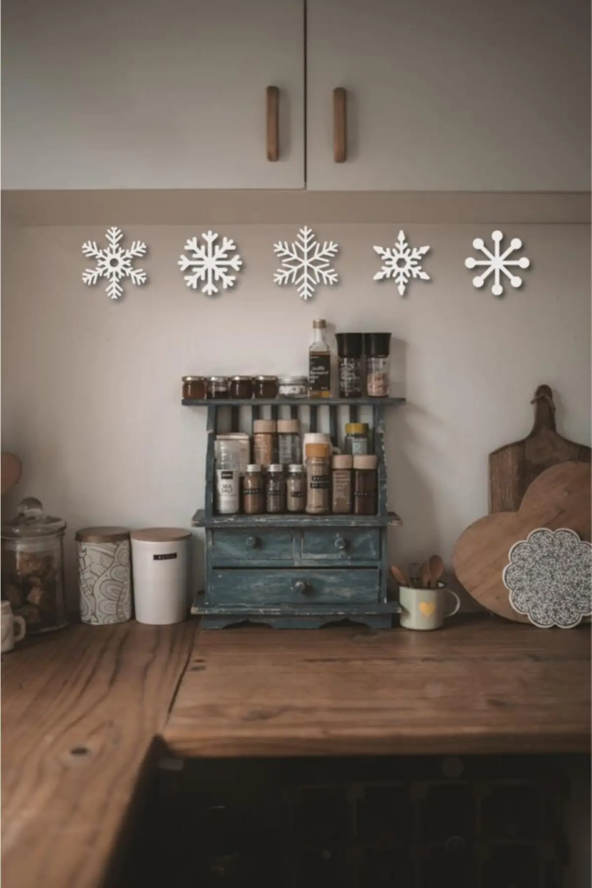 Branco flocos de neve decoração de parede de madeira ornamento de parede pintura de natal enfeite showy majestoso decorativo 2022 modelo de tendência