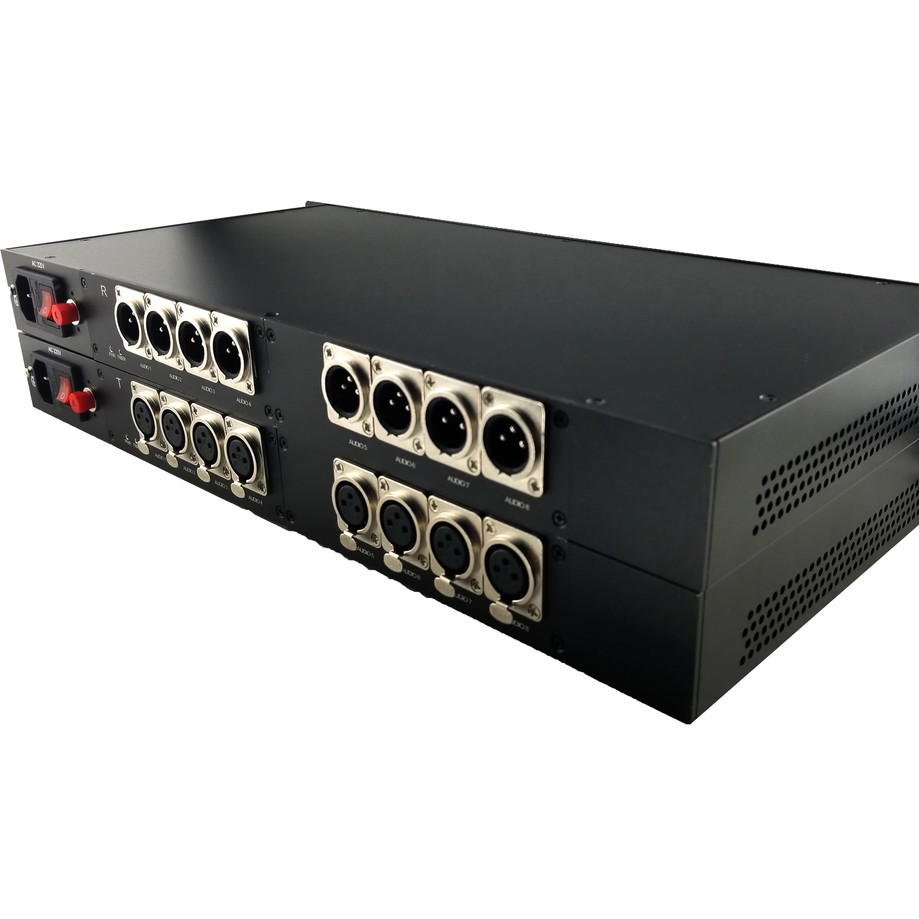 Convertitore audio XLR bilanciato a fibra a 8 canali SM FC Montaggio su rack