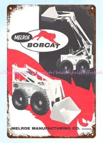 unframed wall hangings 1962 Melroe Bobcat M440 metal tin sign