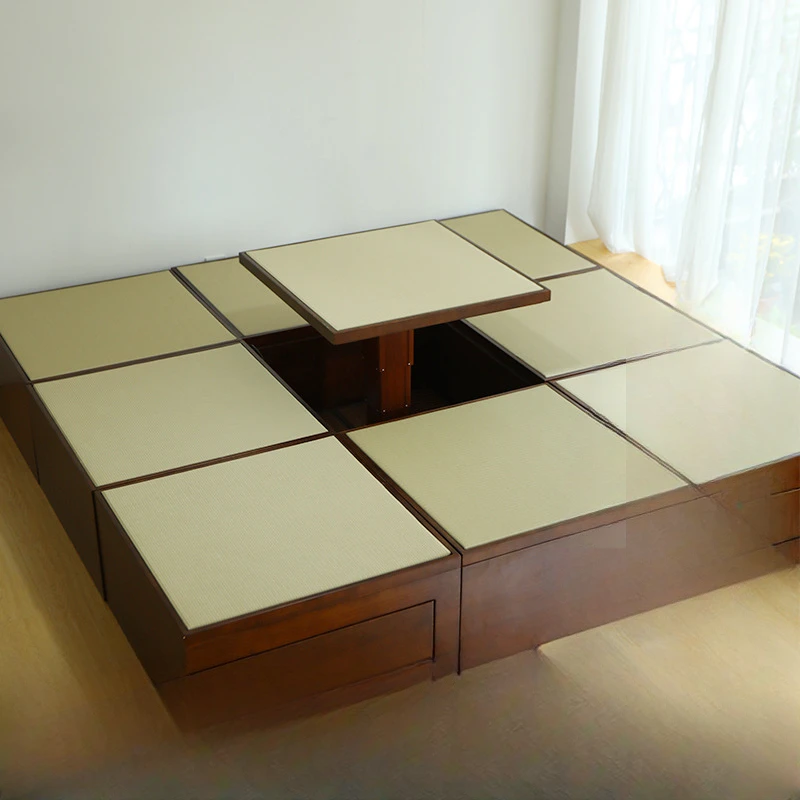 

Tujia tatami floor style solid wood storage, overall combination