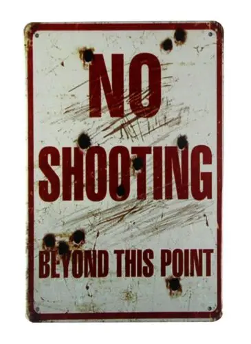 No shooting beyond this point tin metal sign old signs sale