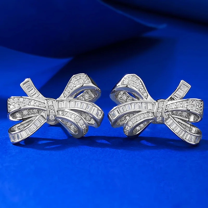 

Wholesale of S925 silver inlaid ladder square stone earrings for women's earrings