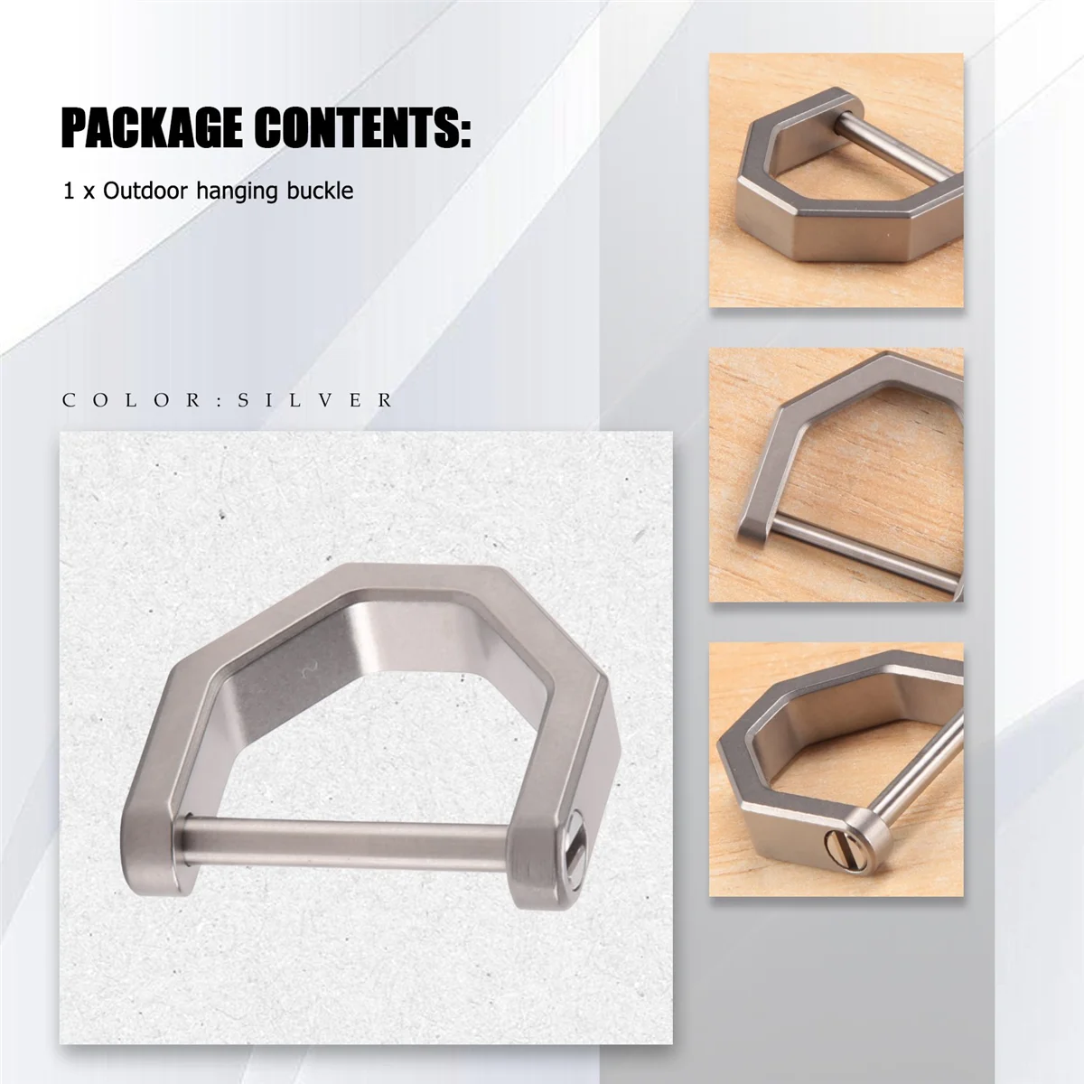 D-Type Multifunctionele Mini Full Titanium Gesp Sleutelhanger Auto Gesp Outdoor Gesp Edc Tool Hoefijzer Gesp-L