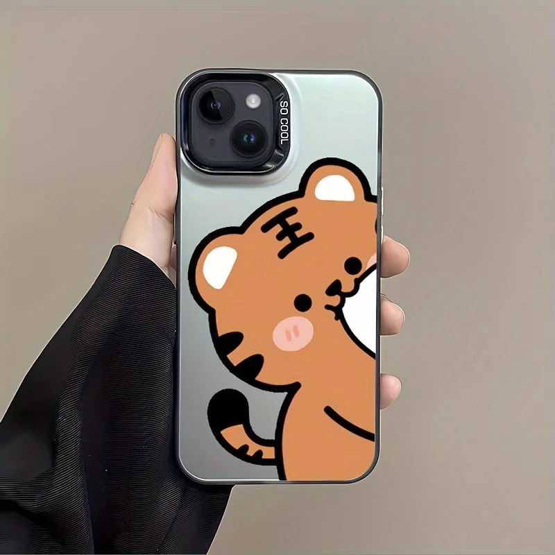 Cute couple phone case for iPhone 16 15 14 13 12 11 Pro/ Max/Plus anti-fingerprint shock-proof rear cover