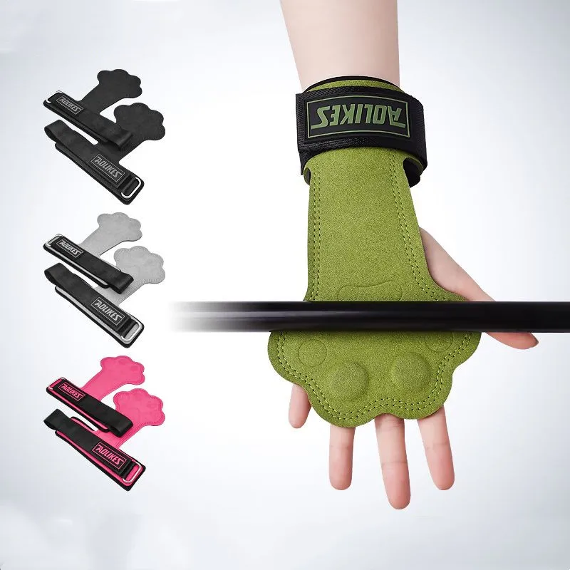 Gym Workout Gloves Fitness Palm Grip Anti-Skid Hand Grip Crossfit Dumbbell WeightLifting Palm Protector Cat\'s Paw Microfiber Pad