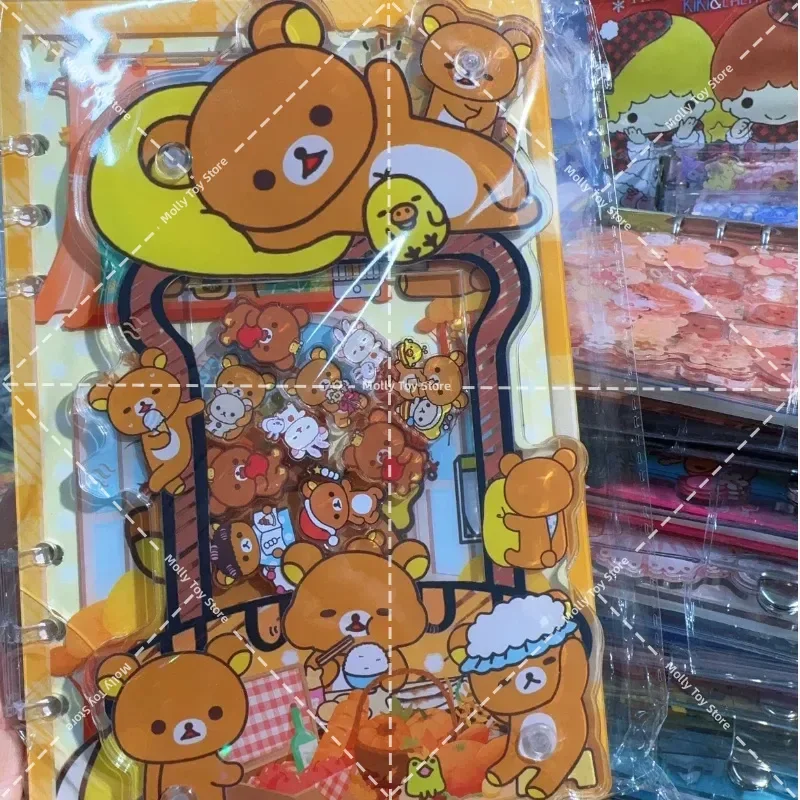 

Kawaii Rilakkuma Capybara Mikko A7 Loose-Leaf Shake Book Acrylic Notebook Cartoon Cute Detachabl Notepad No Paper Inner Page