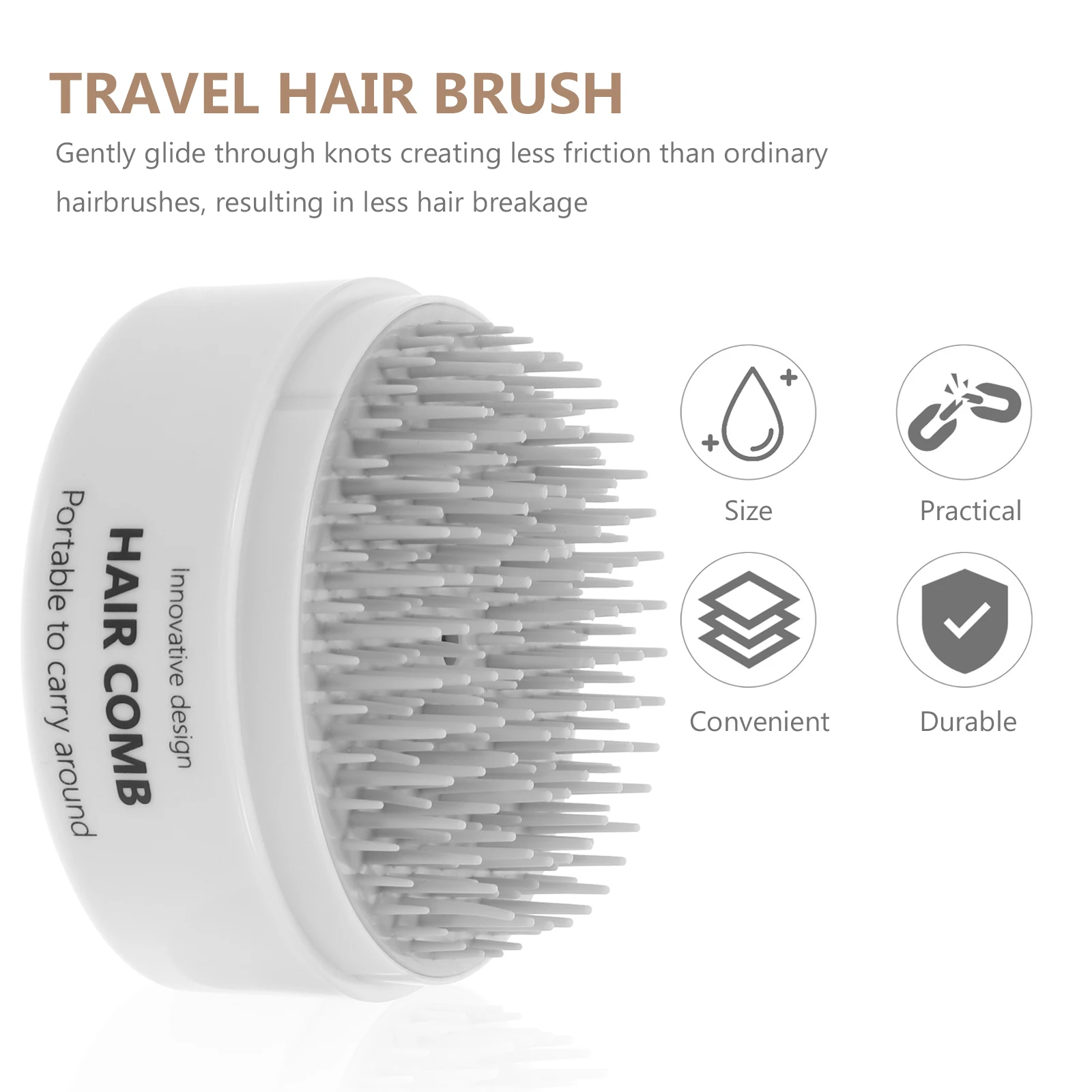 

Portable Hair Brush Mini Paddle Comb For Women Detangling Massage Tool Travel Lightweight Scalp Care Dry Wet Use -Free