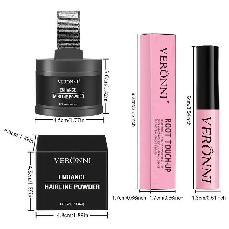 2 個のヘアライン シャドウ パウダー & ルート タッチアップ カラー スティック セット、ヘアマスカラ ヘアライン シャドウ コンシーラー ヘアダイ ペン ナチュラルな外観