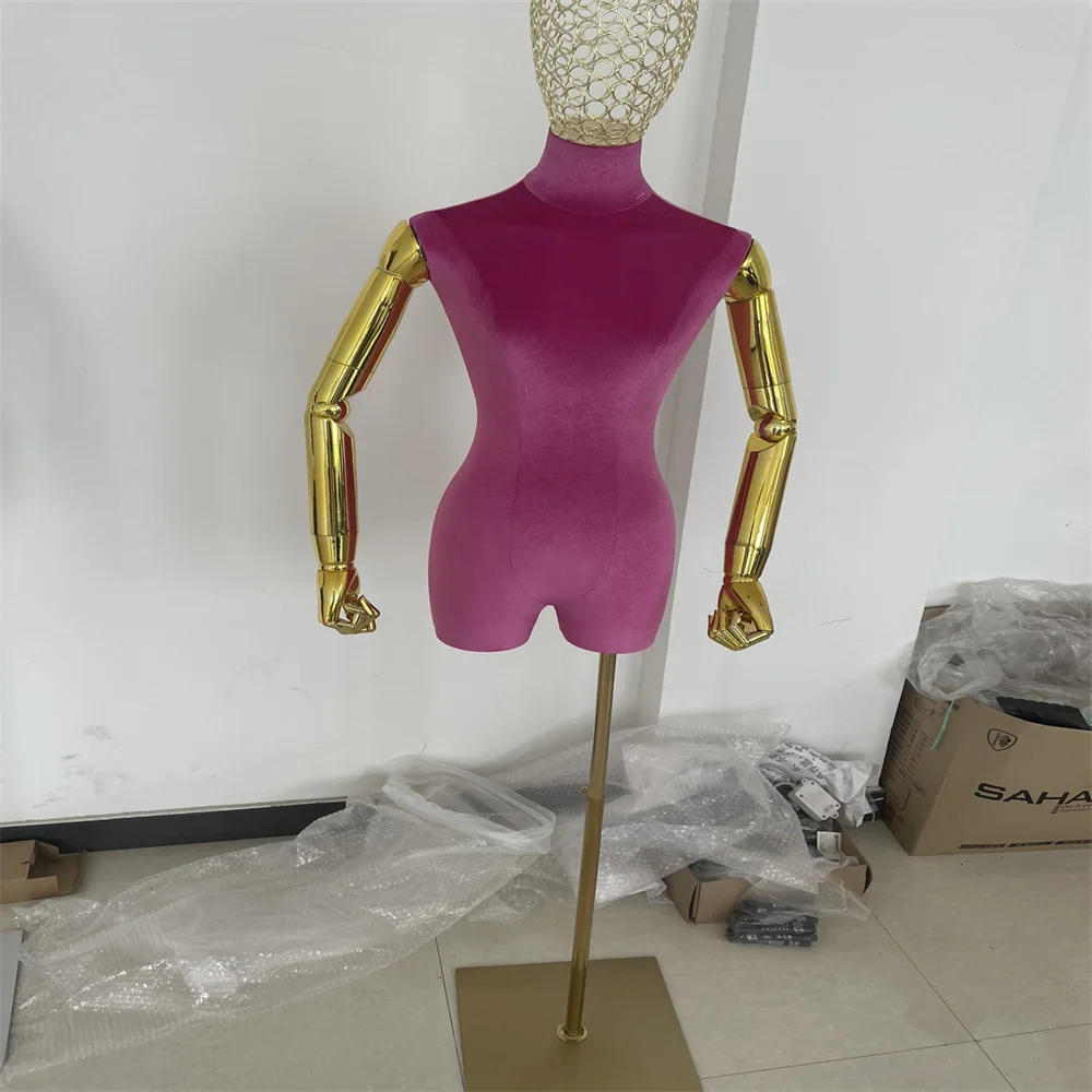 Hollow-out Cloth Hand Mannequin for Women, Tripod Base for Head Model, Flexible Jewelry, Adjustable Can Pin, C840