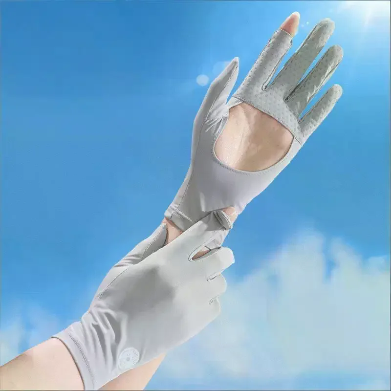 Palm Hollow Out Sunscreen Gloves Touchscreen Breathable Non Slip Hand Covers Thin Sun Protection Gloves For Driving Outdoor