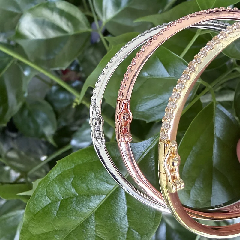Top Quality S925 Sterling Silver Tennis Sporty Bangle Zircon Rivet Design Fashion Jewelry For Women Wedding For Gift Bangle