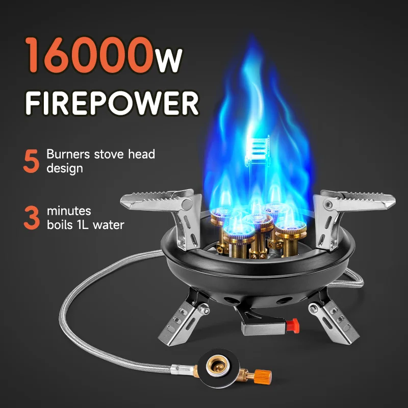 BRS201A  16000w Portable Camping Gas Burner  Tourist High Thermal Power Strong Fire Burner High Pressured Folding Camping Stove