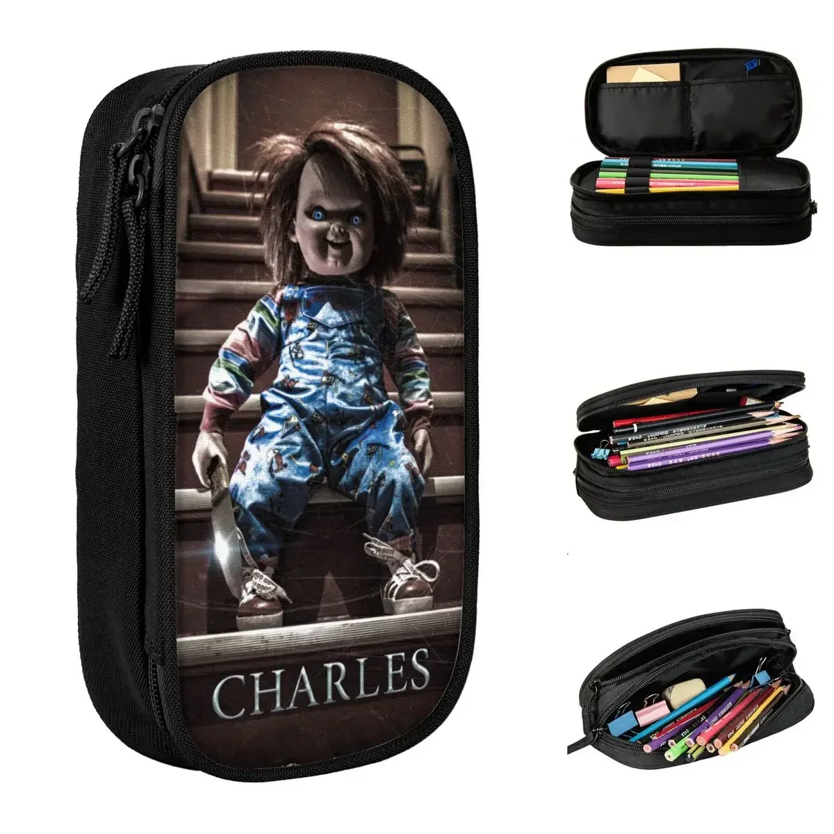 

Хэллоуин Чаки пеналы фильм ужасов пенал держатель для ручек для девочек и мальчиков большие сумки для хранения школьные подарки канцелярские принадлежности