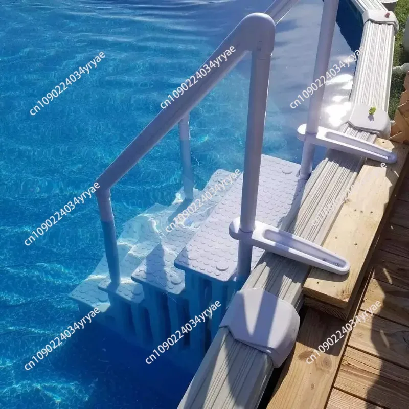 4-Step Non-Slip Plastic Pool Ladder Classic Style Above-Ground Swimming Pool Accessory