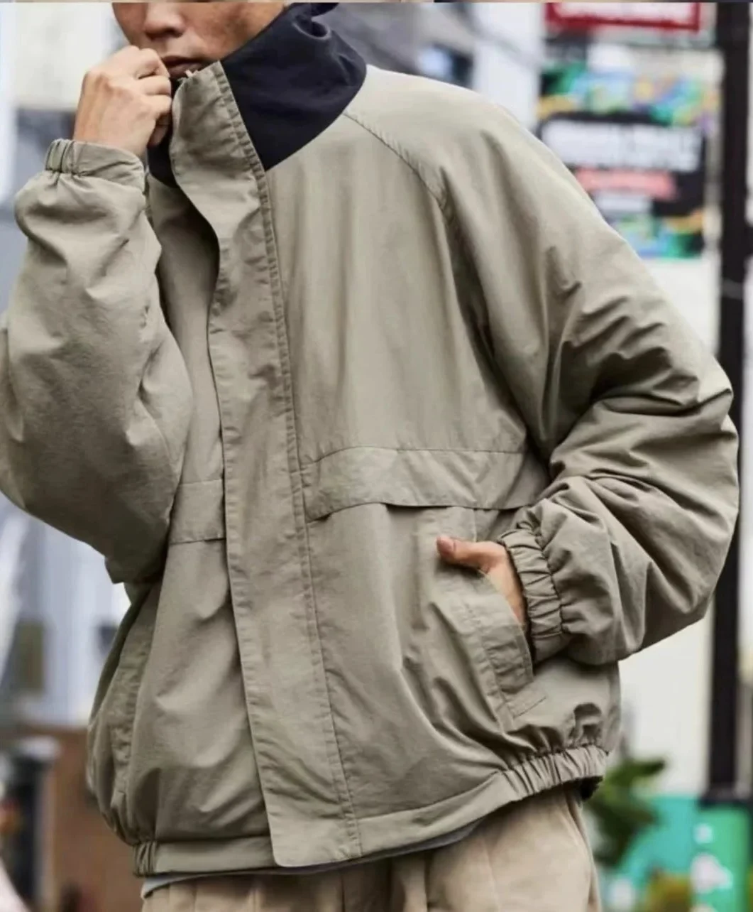 Double-sided wear! FREAKS STORE nylon stitched fleece jacket