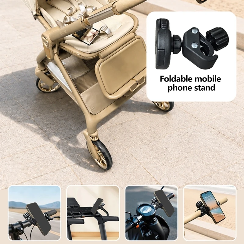 ABS Phone Mount with a Rotating Ball Joint, Padded Device Contacts, and Textured Base Lining for Temporary Screen Placement 15UB