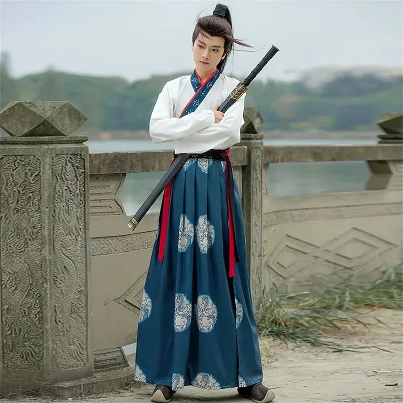 

COSda@Mannen Hanfu Chinese Traditional Costume Set Weijin Period Chiffon Corset Confucianist Dress Gentleman Cosplay ShowC