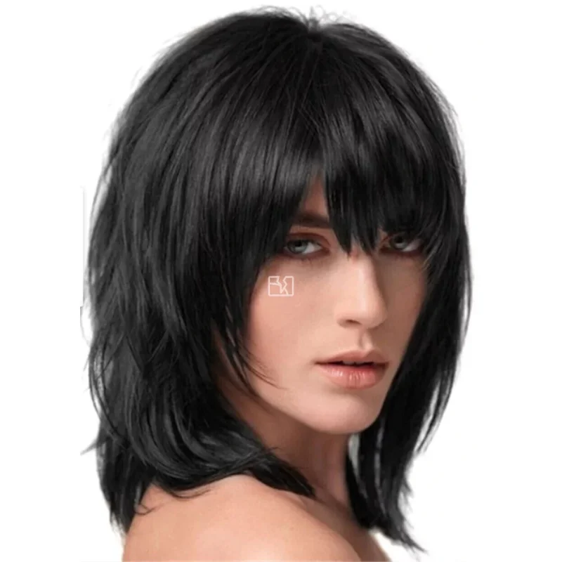 12 Inch  Hair Wig New Fashion Women's Layered Short Black Straight Wigs