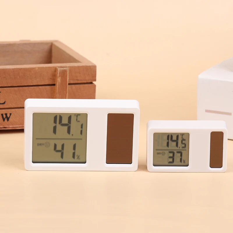 Solar Power Temperature And Humidity Meter Mini Portable Humidity Digital Electronic Temperature Detection Meter
