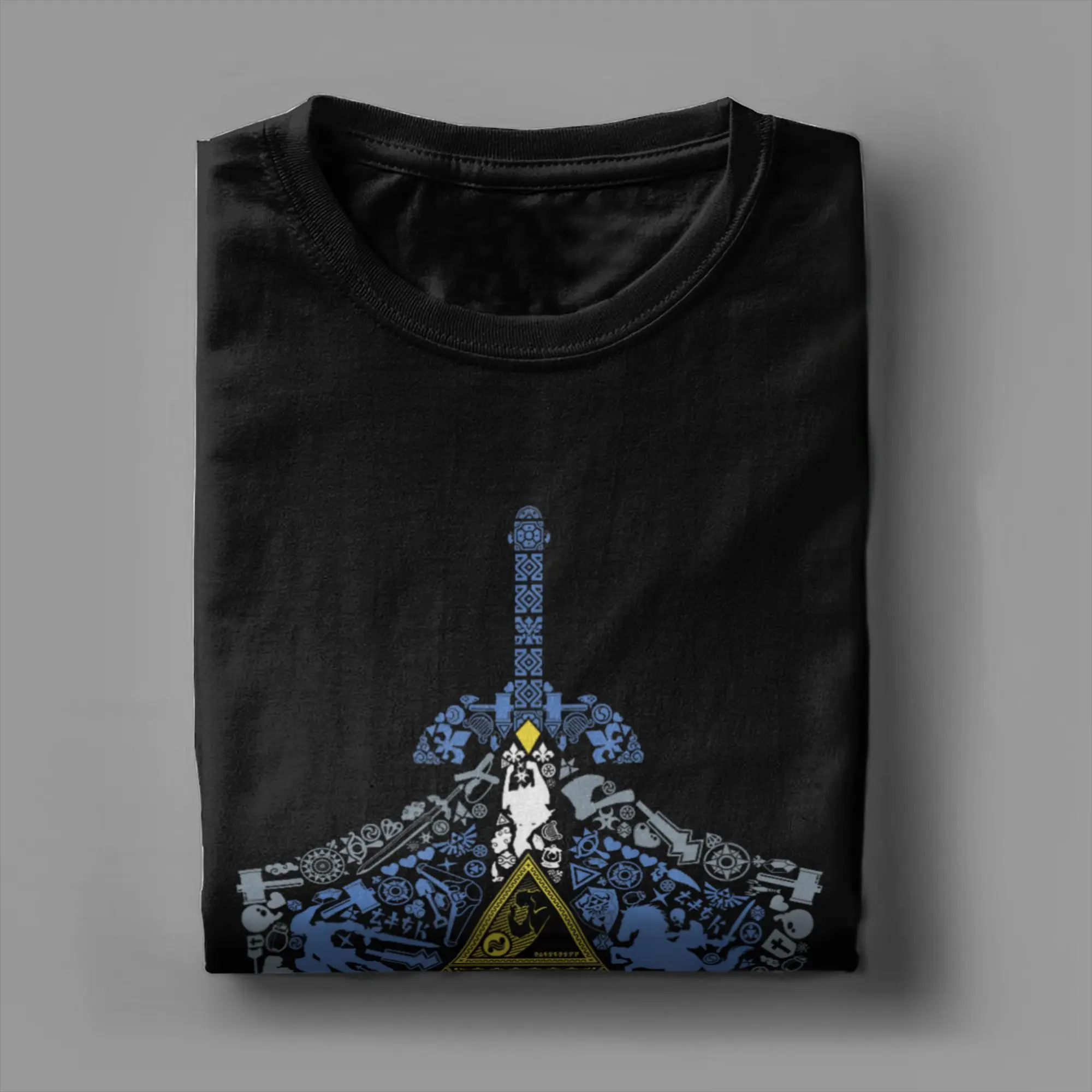Funny Hylian Shield Element Icons Graphic Zeldas Legend T-Shirts Men Women Cotton T Shirt Short Sleeve Tee Shirt Party Clothes view 5