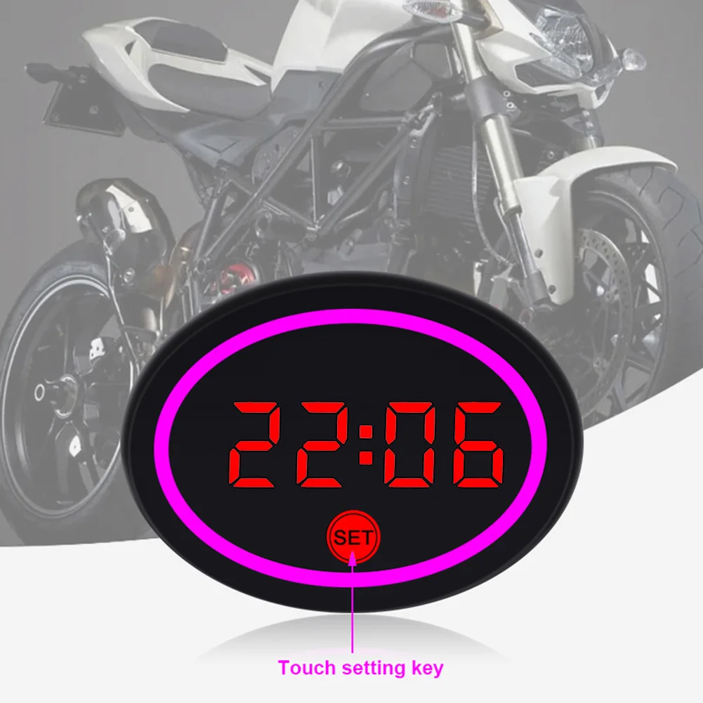Led Voltage Display Motorcycle Volt Meter Motorcycle Voltage Temperature Clock Clock Handlebar Installation Quick Installation