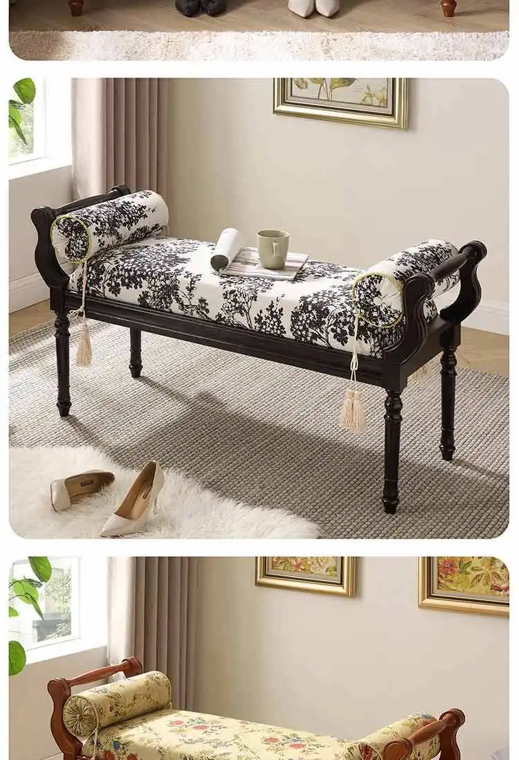 c13- Chair Living Room Foot Stool Wood Dressers Mobile Designer Safe Foot Stool Luxury Unique Tabouret Chinese Style Furniture