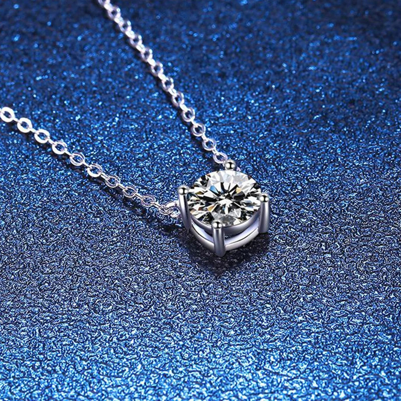 SHSTONE 0.8/1.5/2/3 ct Moissanite Pendant Necklace For Women 925 Sterling Silver Sparkling Diamond Wedding Party Fine Jewelry