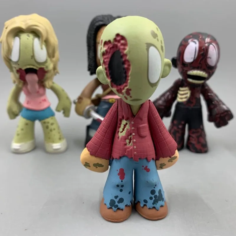 Genuine Bulk Funko The Walking Dead Series Mini 8cm Zombie Dolls Collectible Figures Micro Defective Action FiguresToys