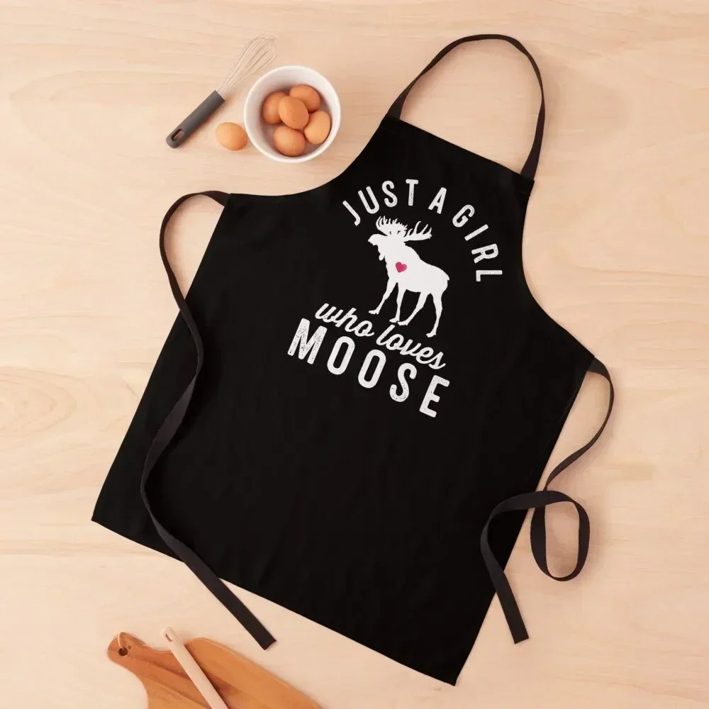 

Just a Girl Who Loves Moose Apron Chef Uniform Woman Chef Uniform Women work gowns for women cleaning Barber Apron
