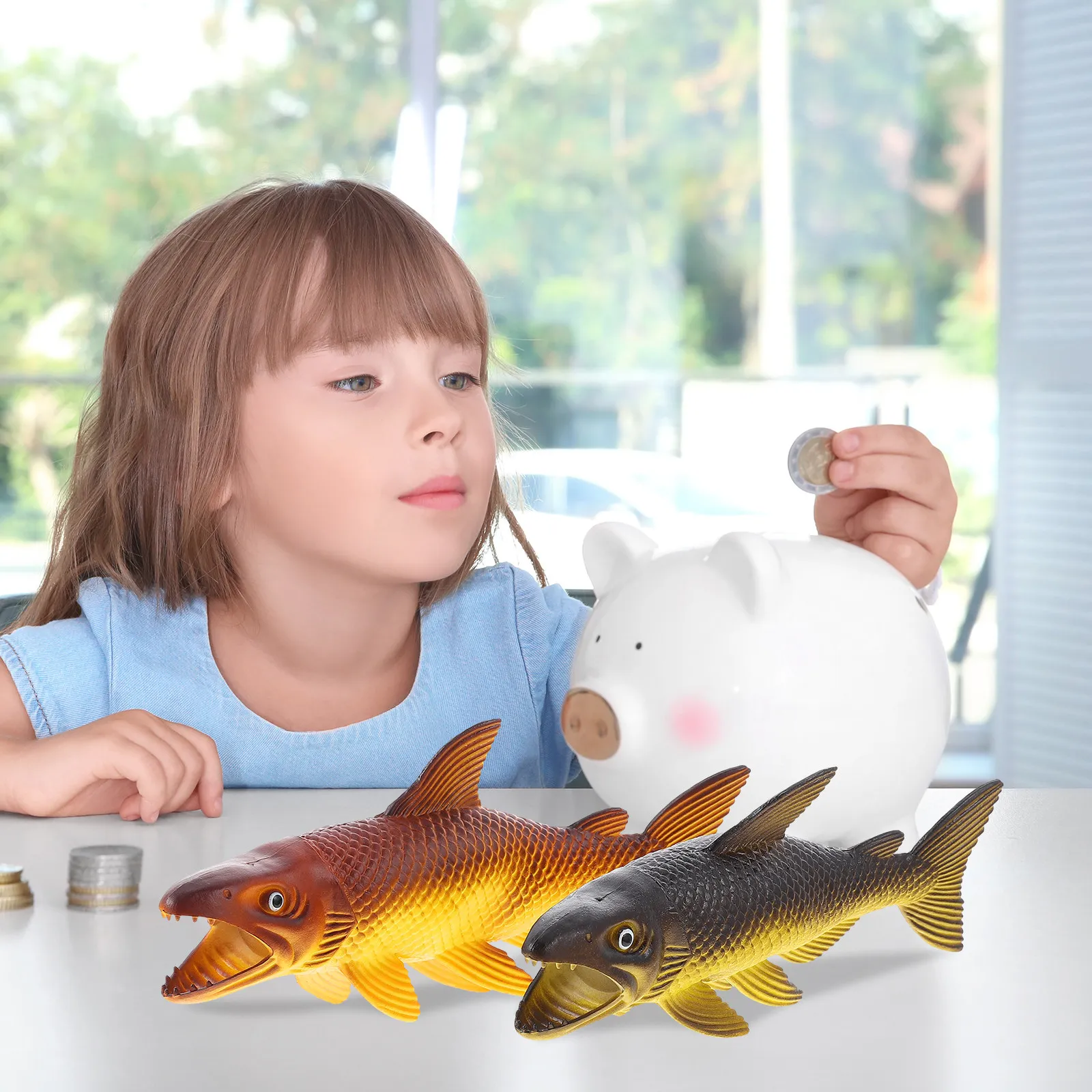 

2Pcs Sounding Perch Animal Figures Educational Playthings for Kids Cognitive Development Desktop Home Decor Learning Tools