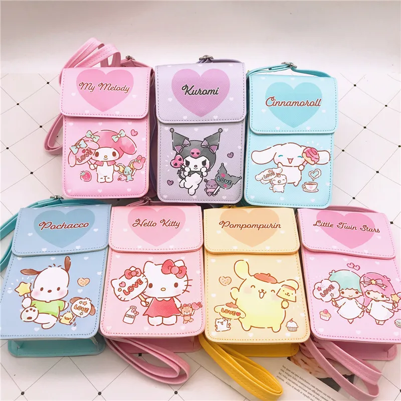 

Creative Kawaii Sanrio Kuromi My Melody Pu Single Shoulder Bag Cute Cartoon Anime Cinnamoroll Kt Cat Crossbody Backpack Gift