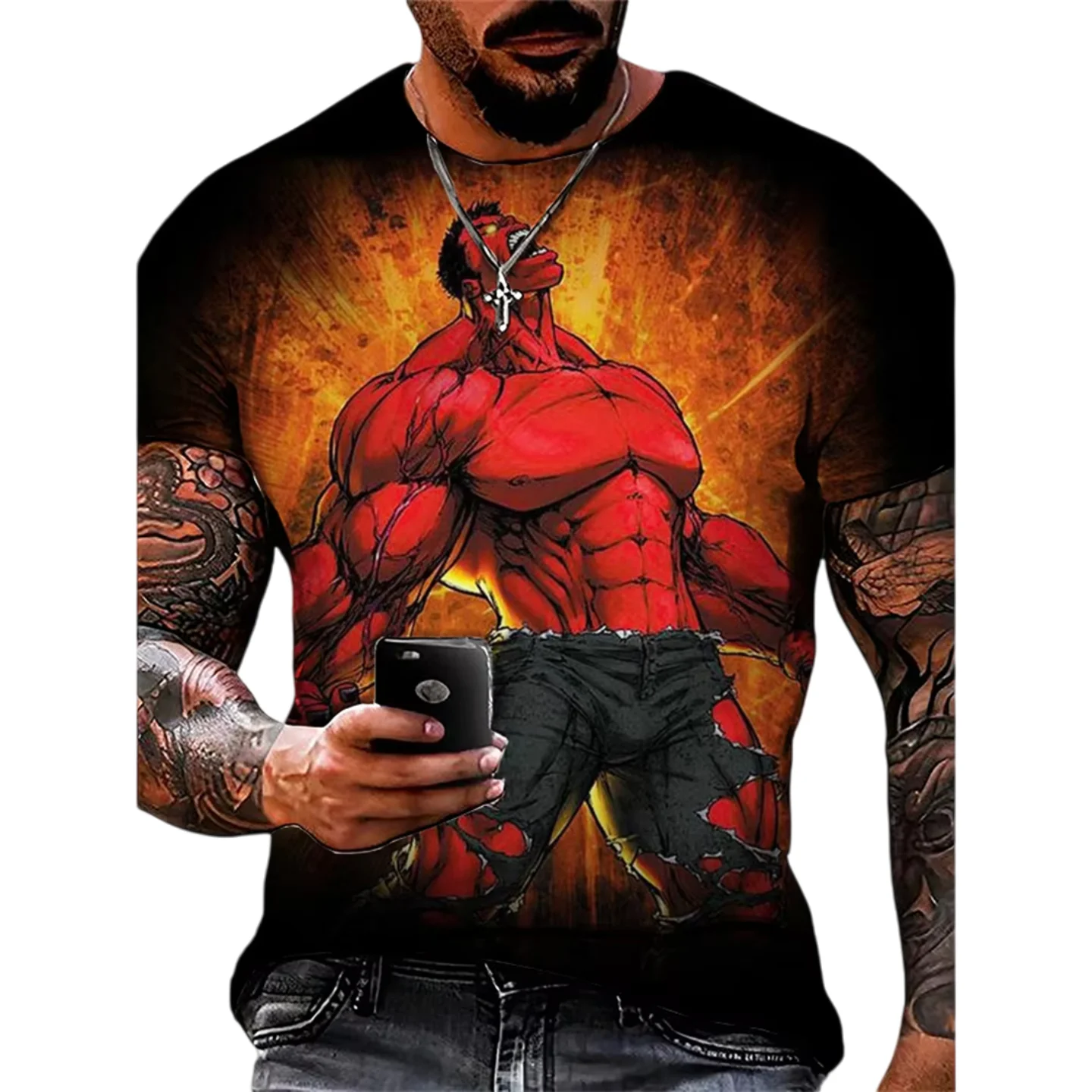 

Male Fashion Trend Streetwear Disney 2025 Summer Men Hulk T-shirt Casual Stylish Short Sleeve Clothing Kids Cartoon Tops Tees