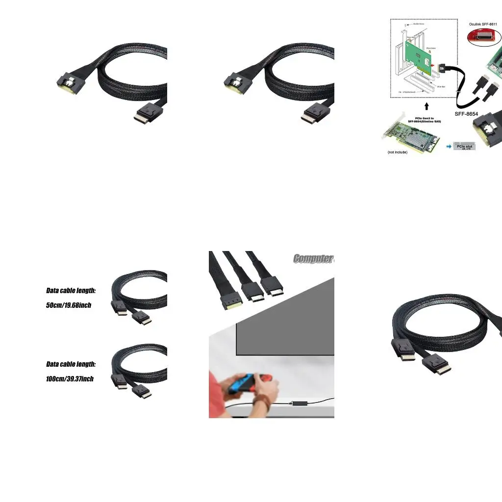 

PCIE 8i To 2x SFF 8611 Splitter Extension Cable DC300V/0.1s Efficient A4WF