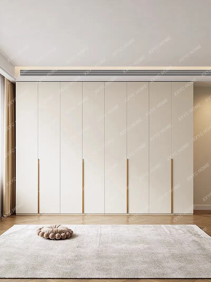 Customized wardrobe cream wind one door to top aviation honeycomb aluminum plate modern simple home bedroom aluminum