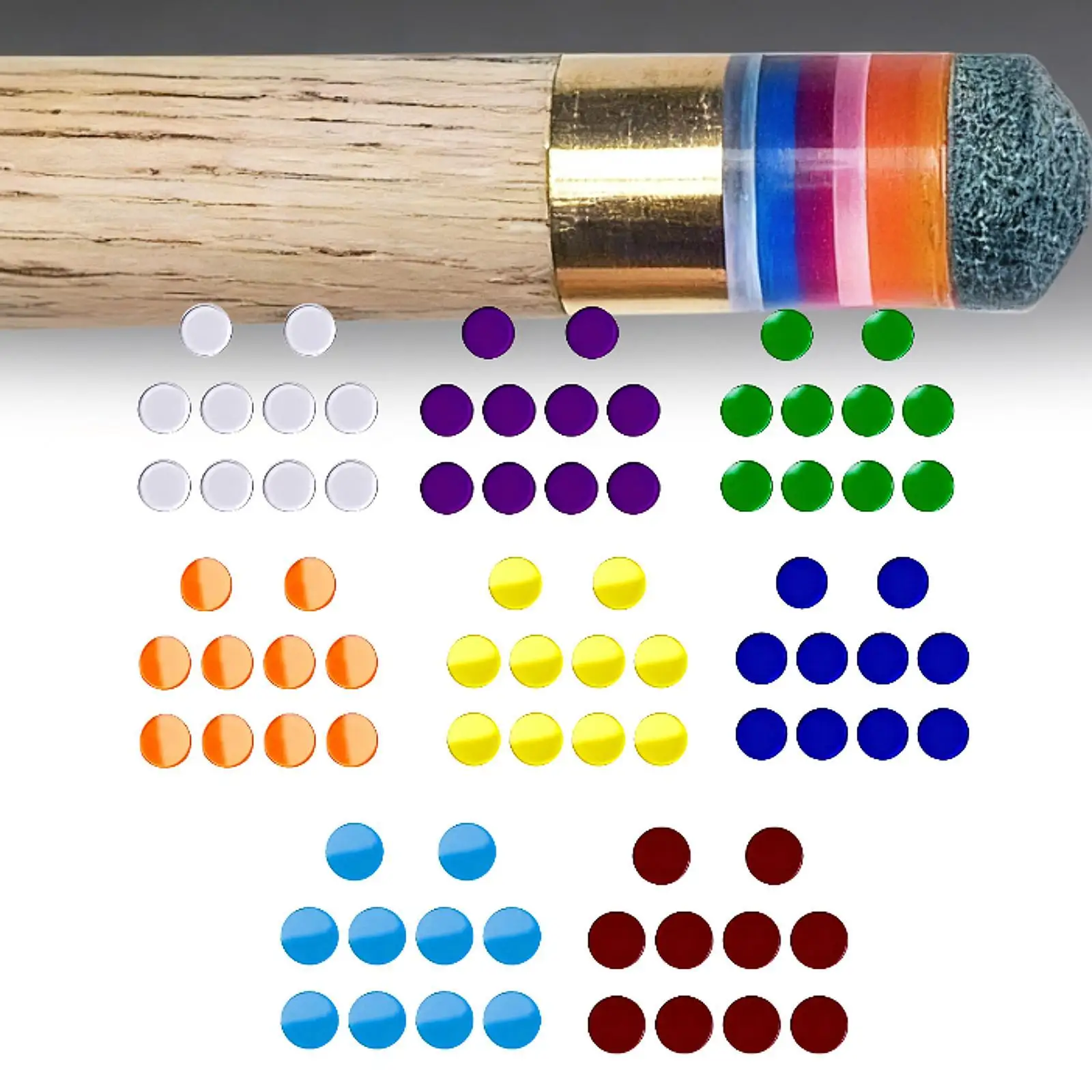 10 Pieces Billiard Cue Tip Pads, Replacement Lightweight Accessories, Ferrule Pads, 0.43 Inch, for Outdoor Club Bar Practice