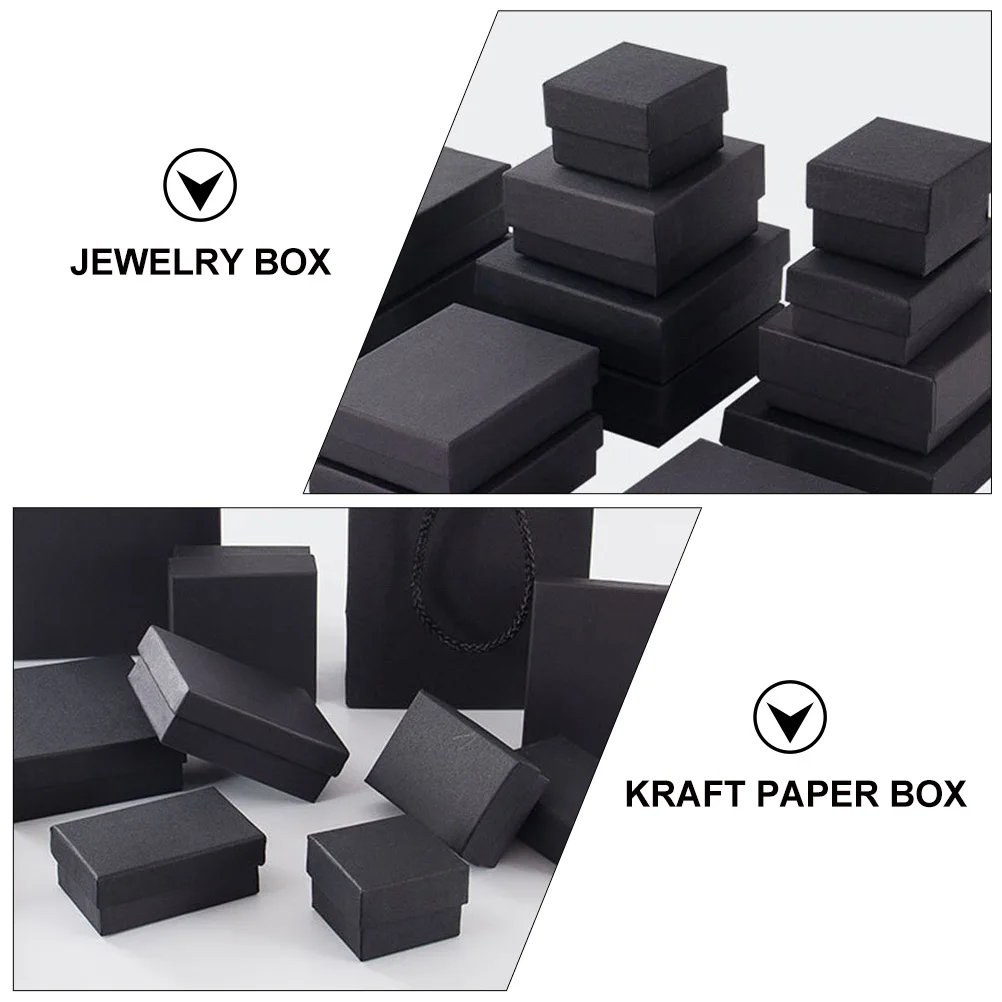 

96 Pcs Jewelry Box Small Kraft Paper Boxes Storage Container Ring Earring Cases Retro Women Girls Birthday Christmas Wedding