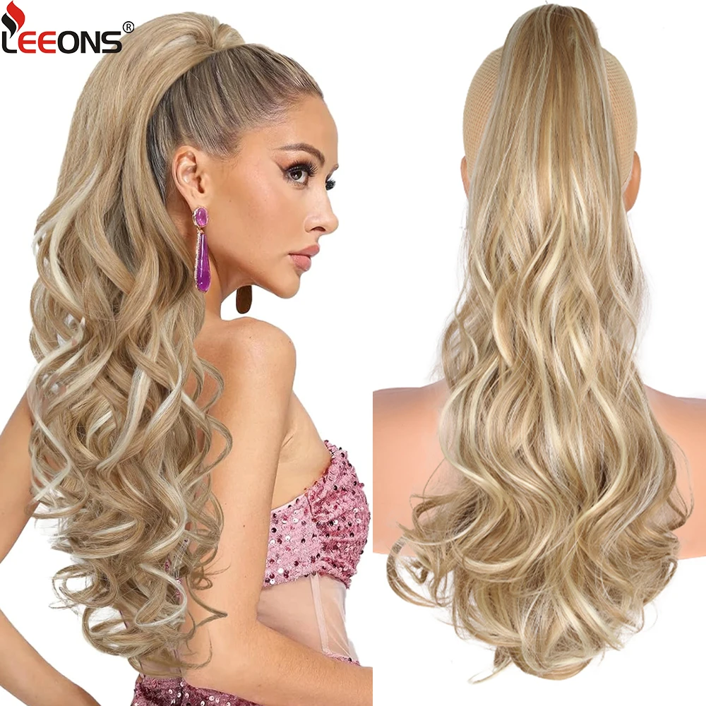 

Синтетический вьющийся волнистый хвостик, длинный шиньон 22 дюйма, многослойный вьющийся хвост с зажимом для женщин, термостойкий конский хвост