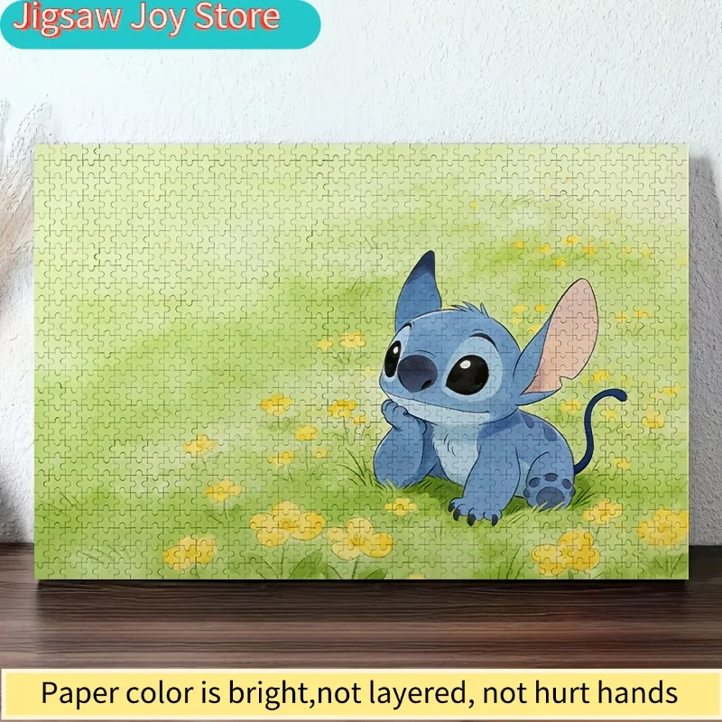 1000 قطعة لغز ديزني بيبي ستيتش ميدو |   لعبة كرتونية لطيفة لتخفيف التوتر للبالغين، ديكور جداري بدون إطار للاستخدام الداخلي