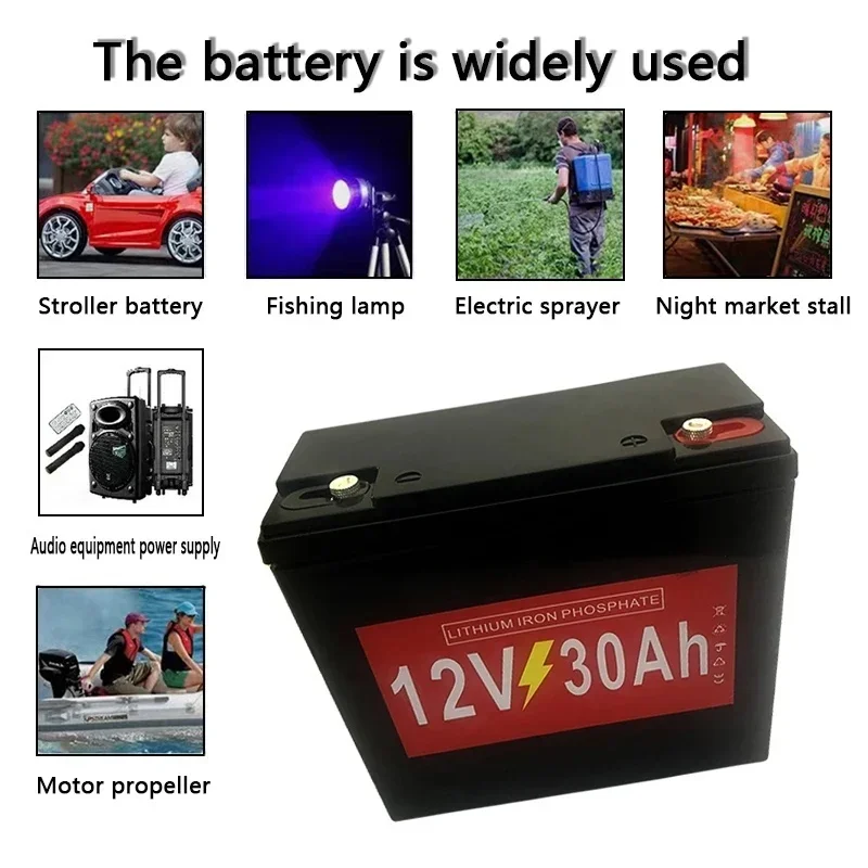 12V/12.8V 30Ah LiFePO4 battery, lithium iron phosphate battery, bicycle, touring car, solar energy, wind energy, tax exemption