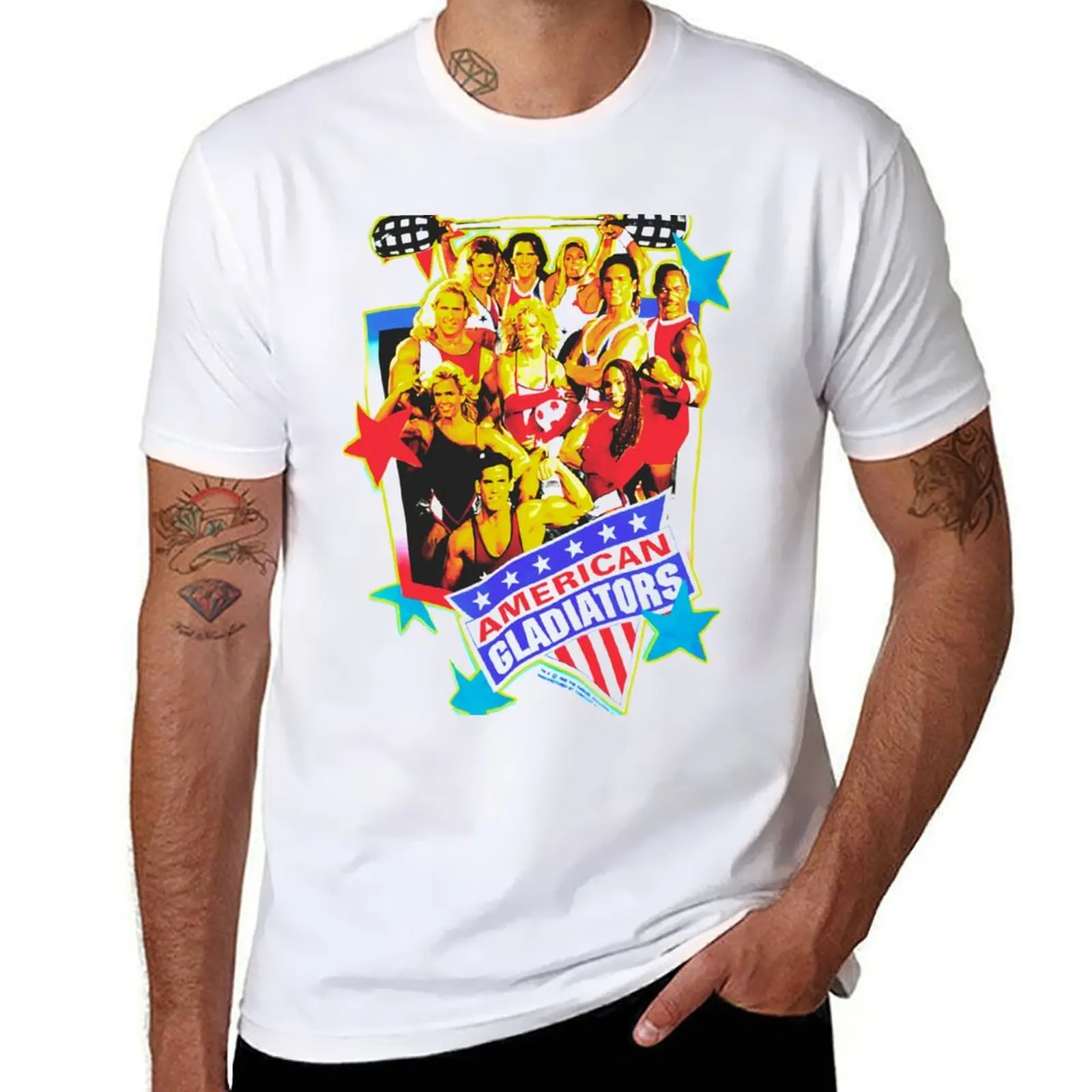 

Find 1990 American Gladiators Rare Vintage Cult Classic 90's USA Network Athletic Competition TV Show Promo T-Shirt