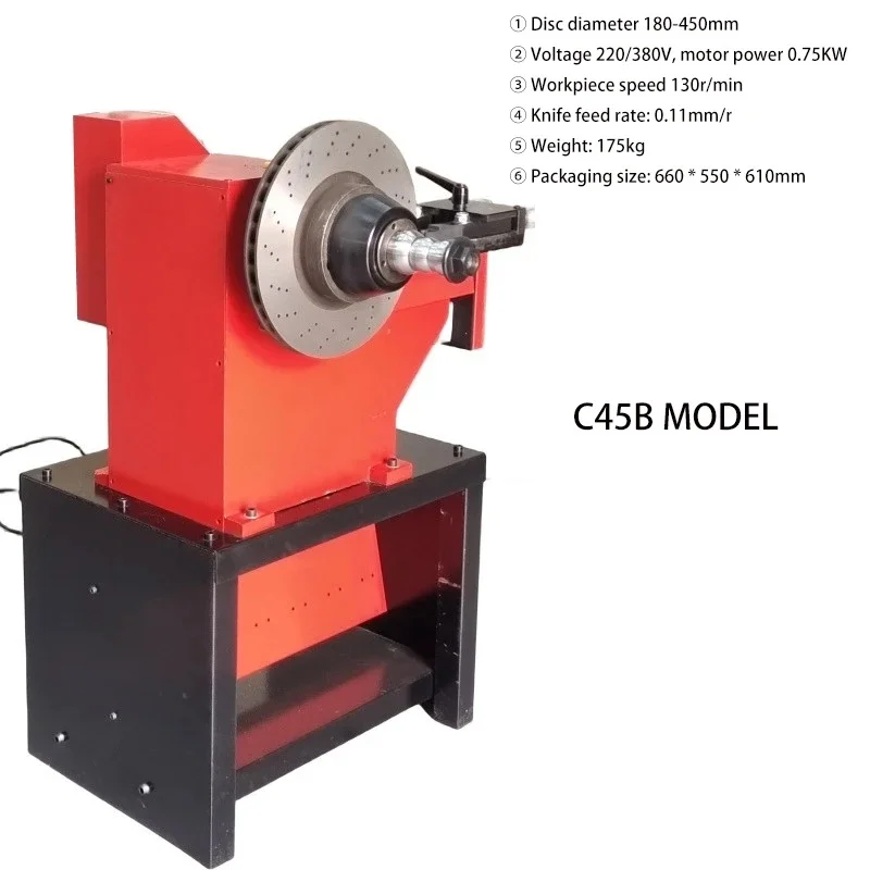 Auto Car Brake Disc Lathe, Drum Repair Grinding Machine, 180-450mm Diameter C45B