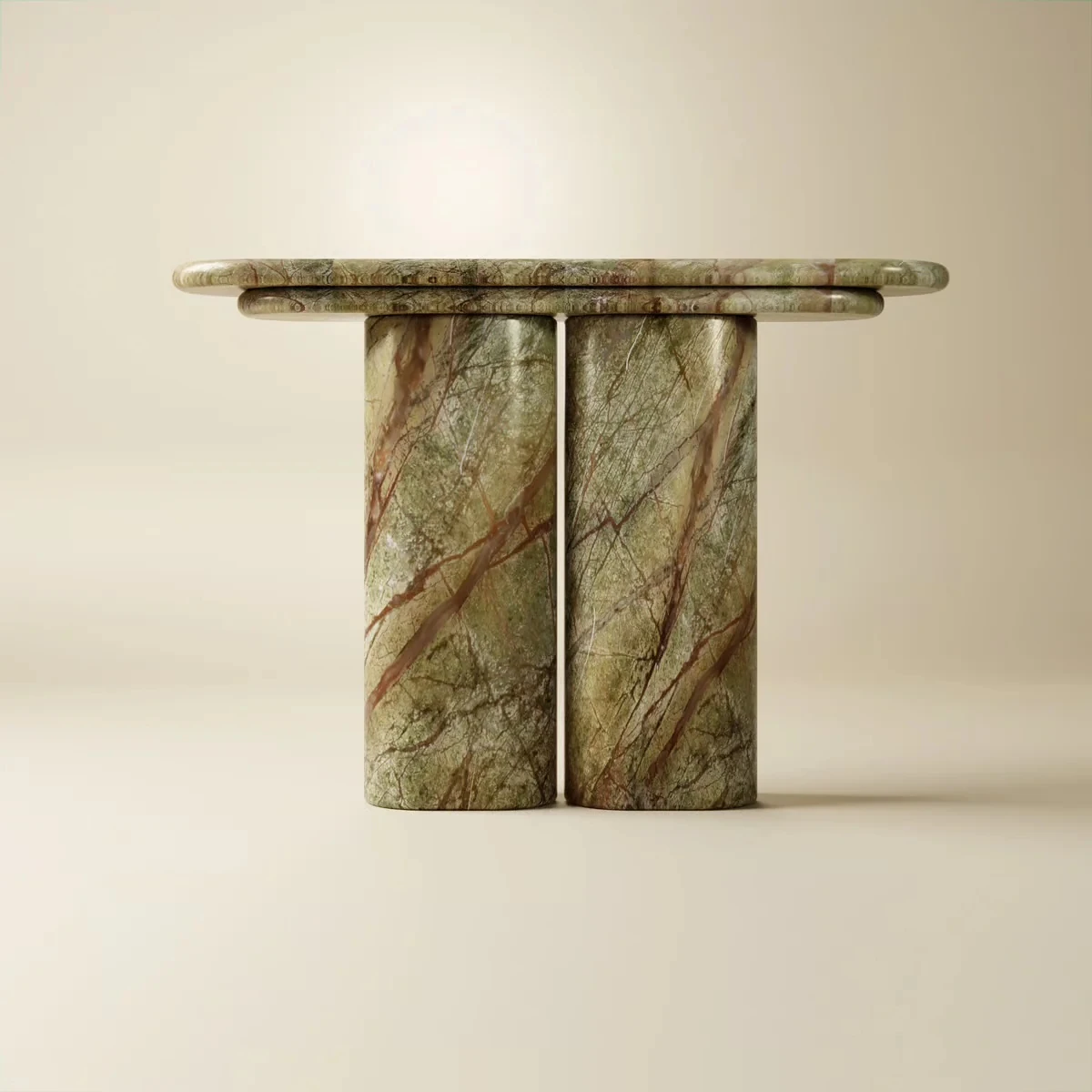 &d Custom Modern Design Green Marble Solid Leg Console Table for Living Room Bedroom