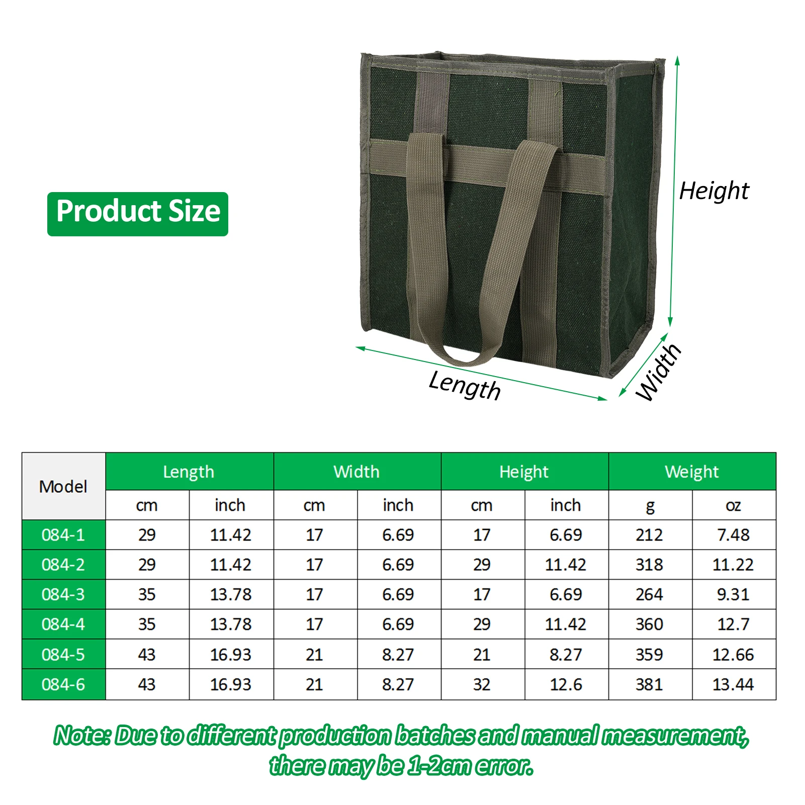 Large Thickened Wear-resistant Maintenance Tool Storage Bag Multifunctional Portable Tool Bag Large Capacity Canvas Bag Green