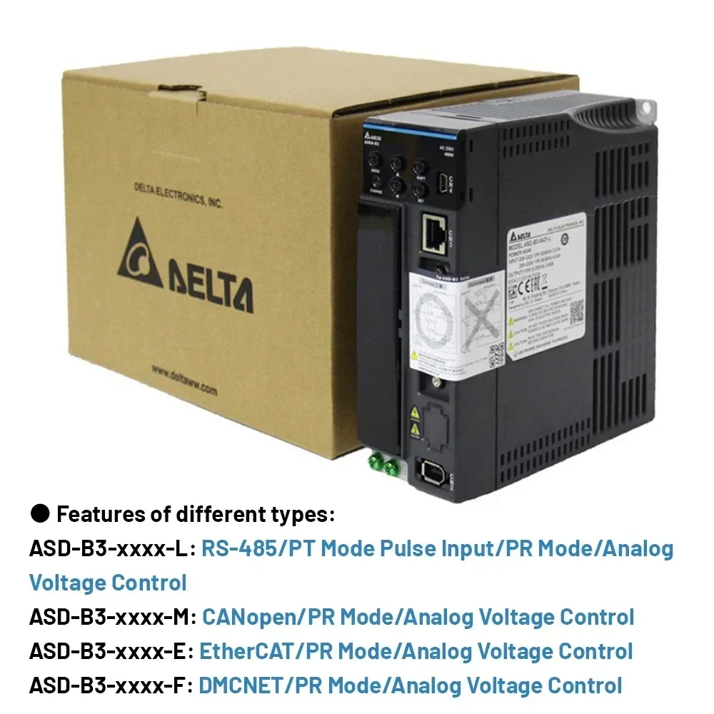 Delta 1KW/1.5KW B3 AC Servo Motor Drive Cable Kit ECM-B3M-E21310RS1/E21315RS1/ASD-B3-1021-L CANopen EtherCAT Replace ASD-B2