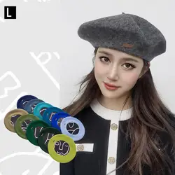 Big Size 60cm Wool Beret Winter Hats For Women Keep Warm Fashion Painter Cap Female Solid Color Boina Casual Large Size Beanie