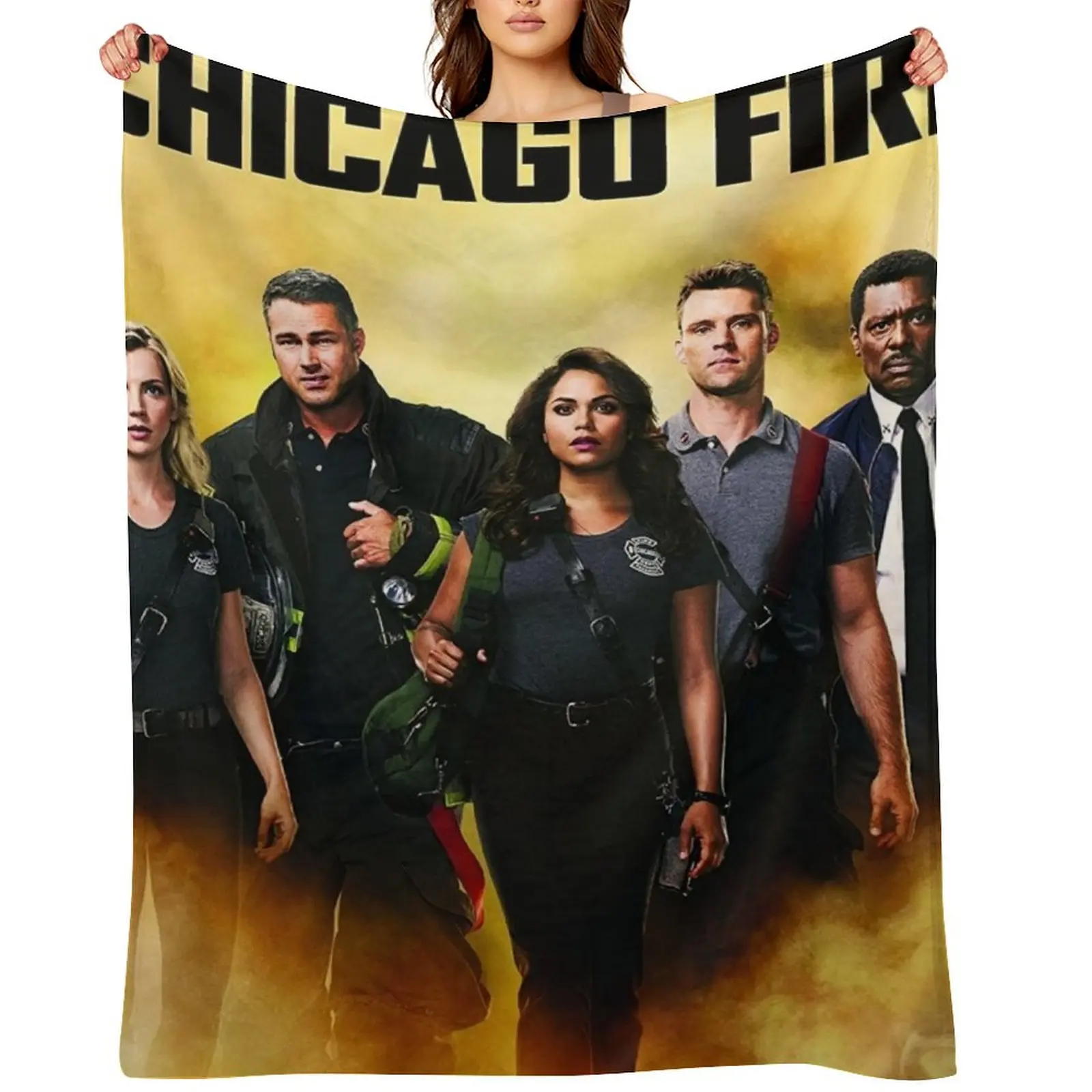 Chicago Fire one Throw Blanket Soft Hairy Soft Beds Bed linens Blankets