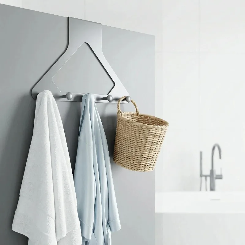 Updated No Punch Triangular Over The Door Hanger Thickened ABS Plastic Strong Stable Load Bearing Holds Clothes Bags Hats view 2