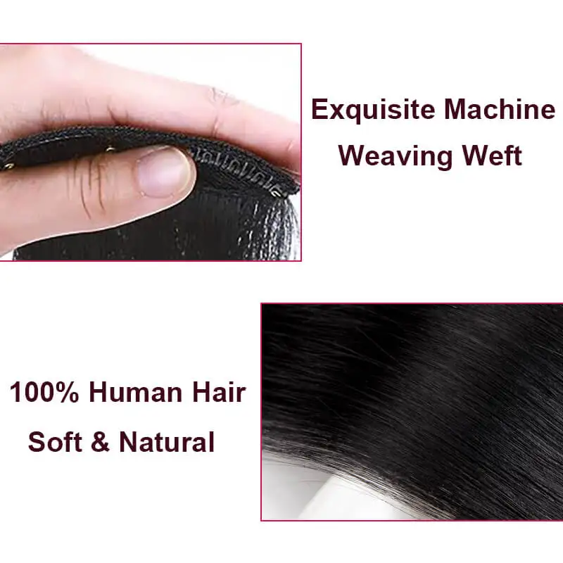 Human Hair Extensions Clip In Straight Hair 7-17g/pcs Natural Remy Human Hair Extensions Clip-in One Piece 4