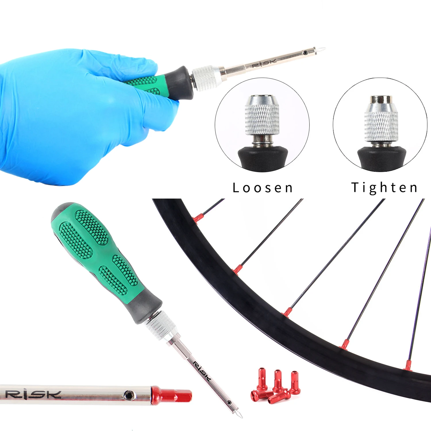 

Risk Spoke Tool Bicycle Spoke Cap Installation Driver Rim Spoke Cap Holder Wheelset Spoke Cap Attachment Tool MTB Road Bike